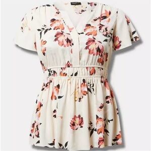 Torrid Floral Flutter Sleeve Blouse - 4X